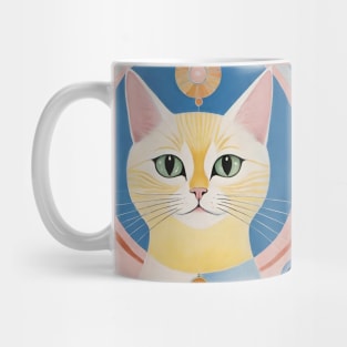 Hilma af Klint's Feline Fantasia: Abstract Whimsy Mug